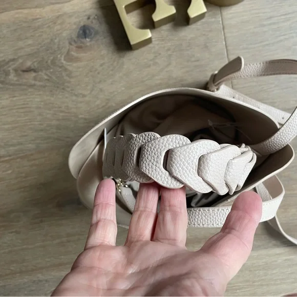 Anthropologie Light Pink/Rose Bucket Bag with Braided Handle - Picture 10 of 12